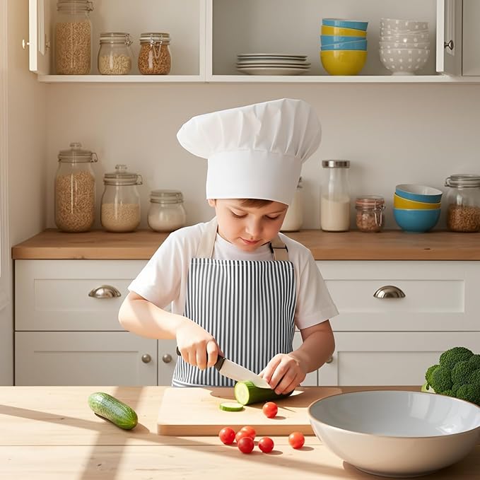 2 Pack Stripes Kids Apron, Kids Cooking Aprons - Image 7