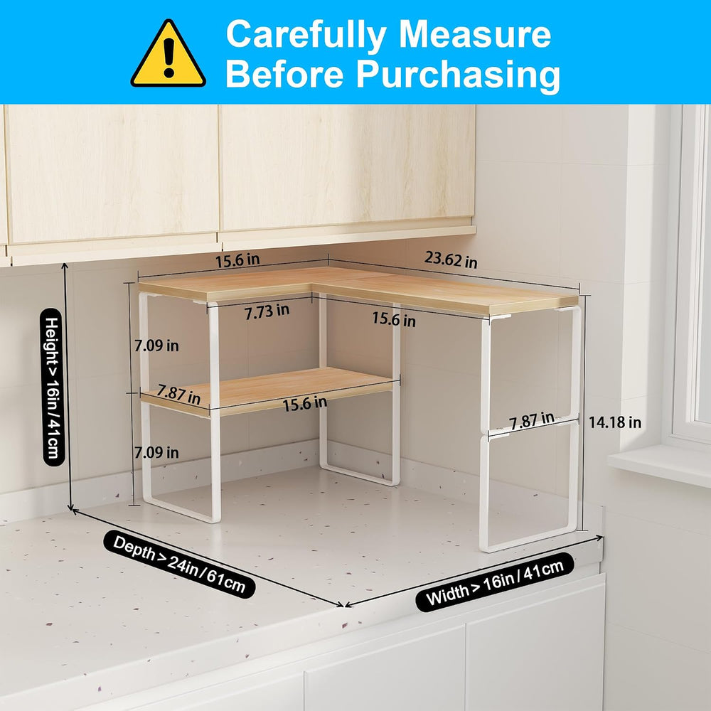 Golener Kitchen Counter Organizer, Countertop Shelf, Adjustable, Stackable