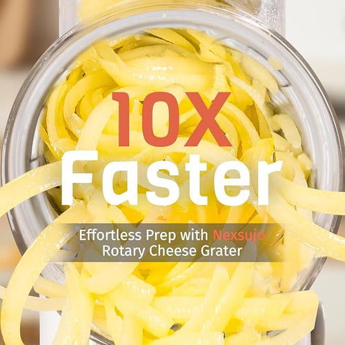 5-in-1 Rotary Cheese Grater Hand Crank, Vegetable Slicer Shredder - Image 2