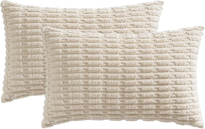 MIULEE Pack of 2 Corduroy Decorative Lumbar Throw Pillow Covers 20x12 Inch Soft - Image 6