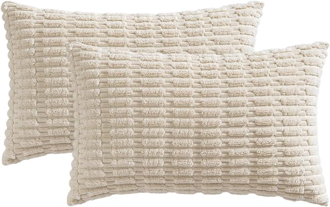 MIULEE Pack of 2 Corduroy Decorative Lumbar Throw Pillow Covers 24x14 Inch Soft - Image 6