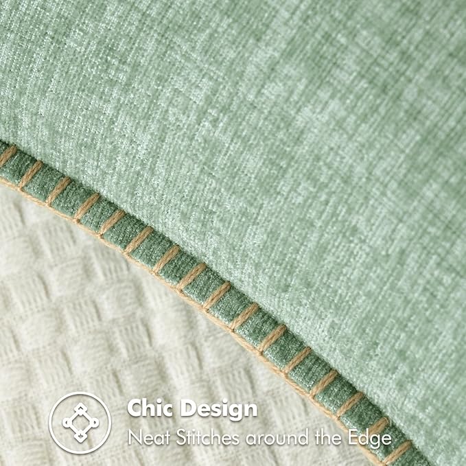 MIULEE Pack of 2 Couch Throw Pillow Covers 20x20 Inch Greyish Green Farmhouse - Image 2