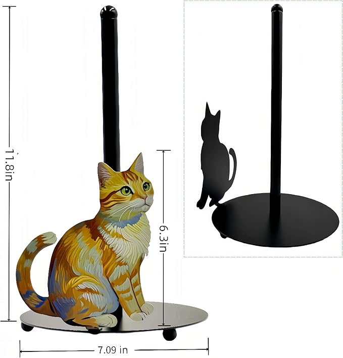Cat Paper Towel Holder Countertop, Freestanding Paper Roll Holder, Easy - Image 2