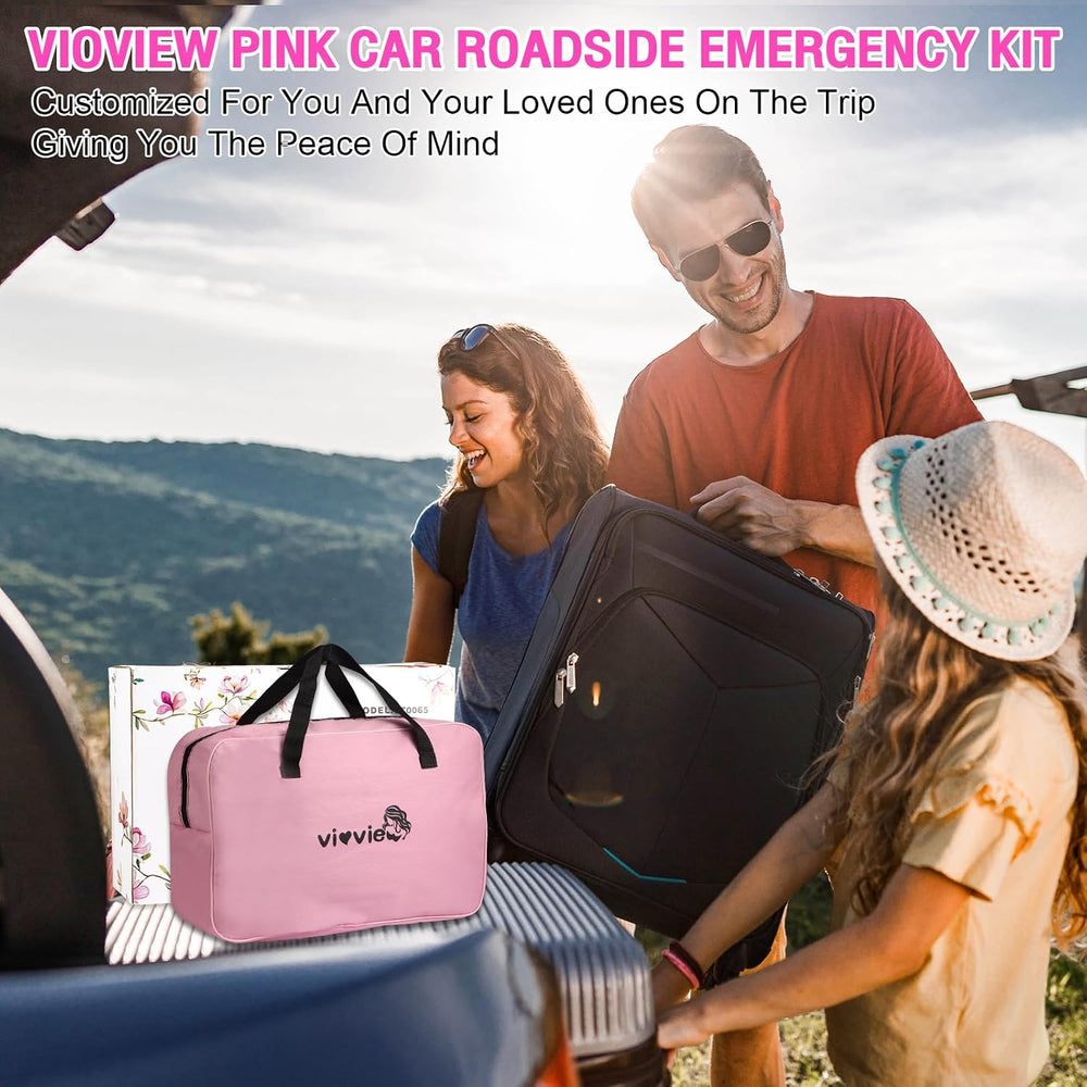Roadside Emergency Car kit for Vehicles, with 4 in 1 Inflatable Car Vacuum Cl...