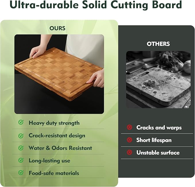 Extra Large Bamboo Cutting Boards, Non-Toxic & Durable - Image 5