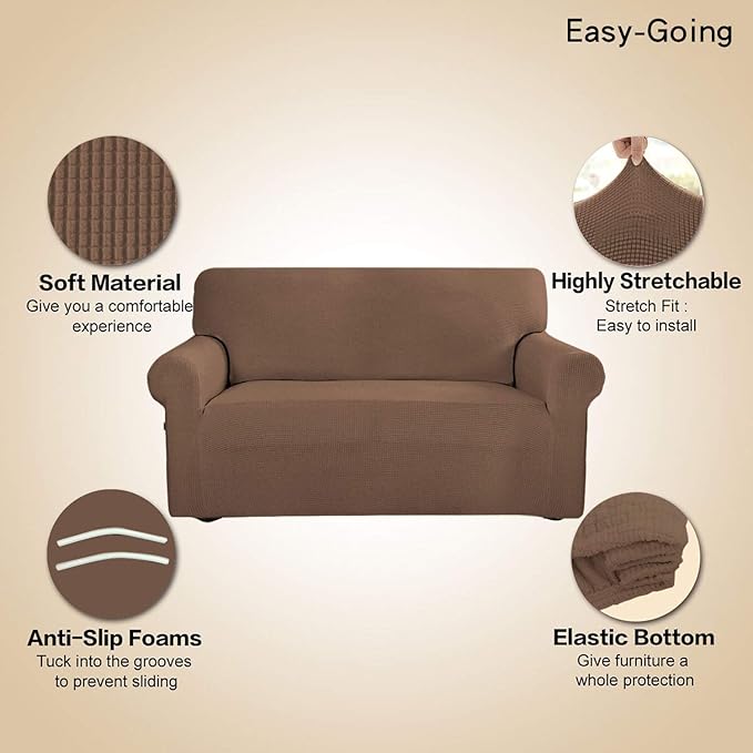 Easy-Going Stretch 4 Seater Sofa Slipcover 1-Piece Sofa Cover Furniture - Image 4