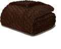 Puncuntex Brown Throw Blanket 50"×60" inches Fuzzy 3D Jacquard Decorative by Puncuntex