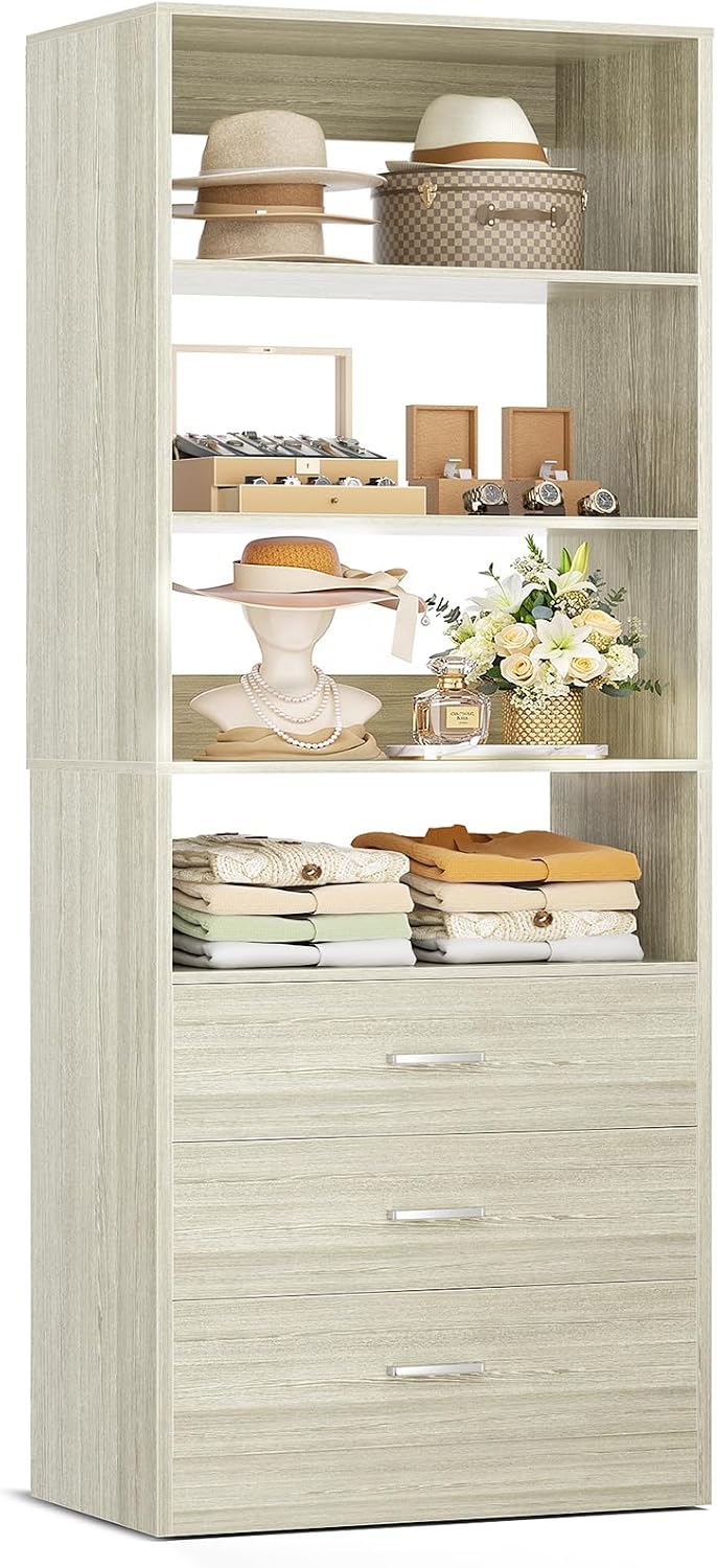 aheaplus closet drawers organizer system, 1.77ft wood closet, main product view