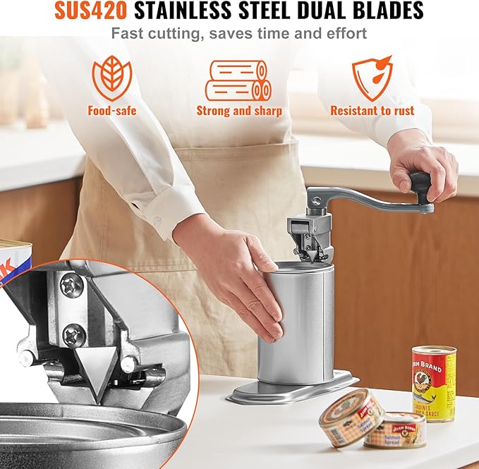 VEVOR Commercial Can Opener, 23.2"/59cm Long, Stainless Steel Manual Table Can - Image 6