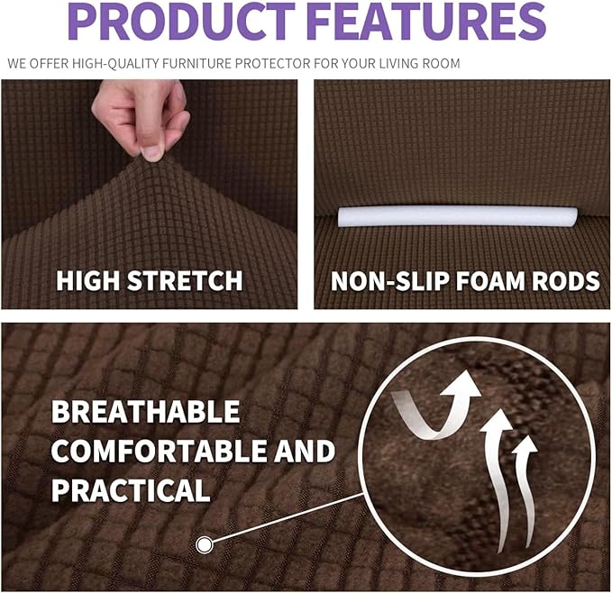 ZNSAYOTX Super Stretch Couch Cover Love Seat Sofa Covers - Image 4