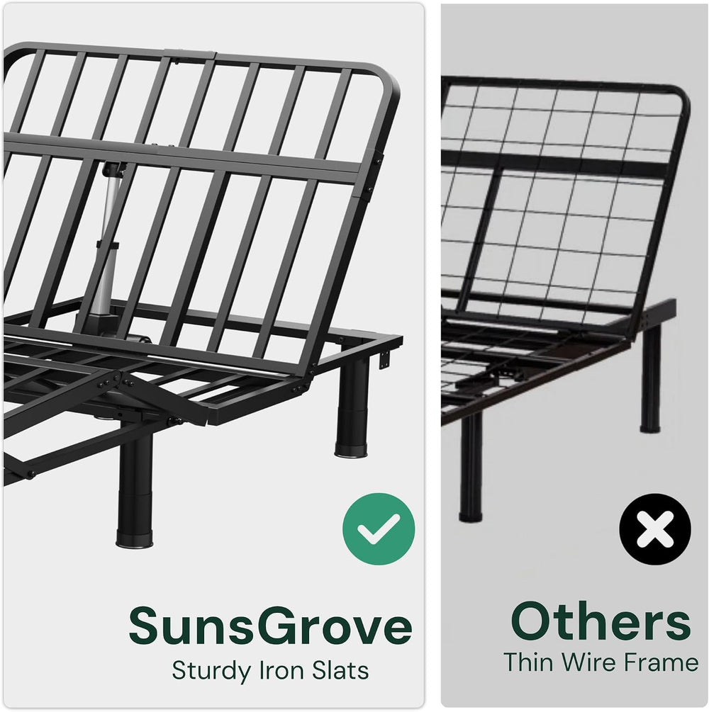 SunsGrove California King Adjustable Bed Frame with Wireless Remote, Zero Gra...