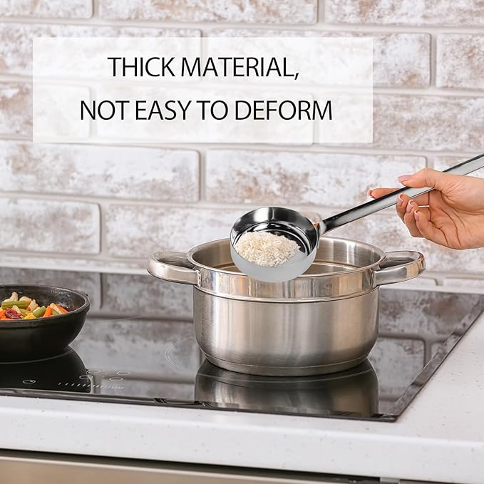 10.55 Inch 3 oz 6 Pcs Silver Stainless Steel 201 Long Handle Soup Spoon - Image 3