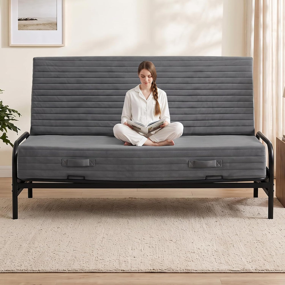 8 Inch Futon Mattress Full Size, Foldable Futon Floor Sofa Bed for Home,Guest...