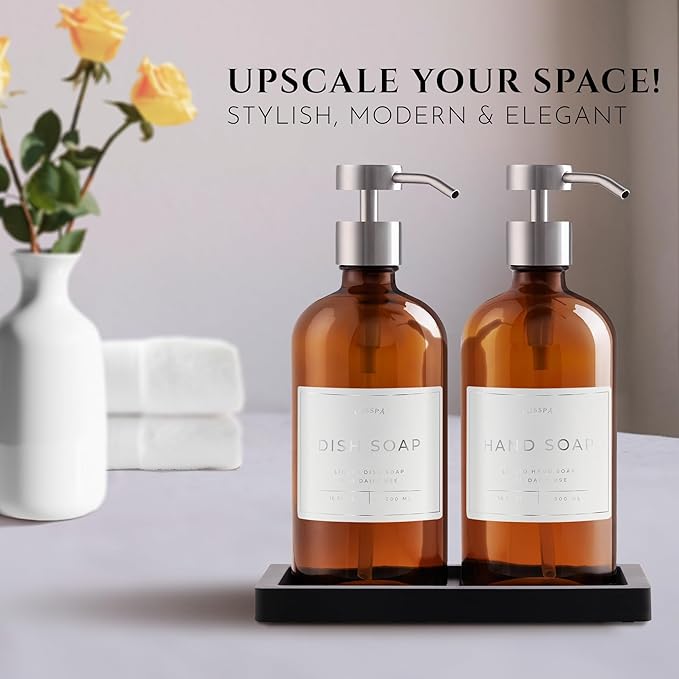 Glass Soap Dispenser Set of 2