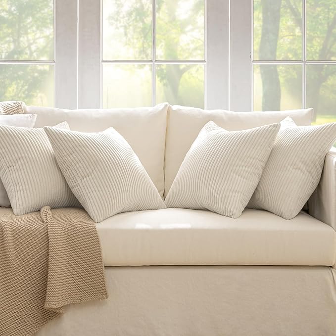 MIULEE Boho Farmhouse Throw Pillow Covers 18x18 Inch Set of 4 Mordern Nordic - Image 5
