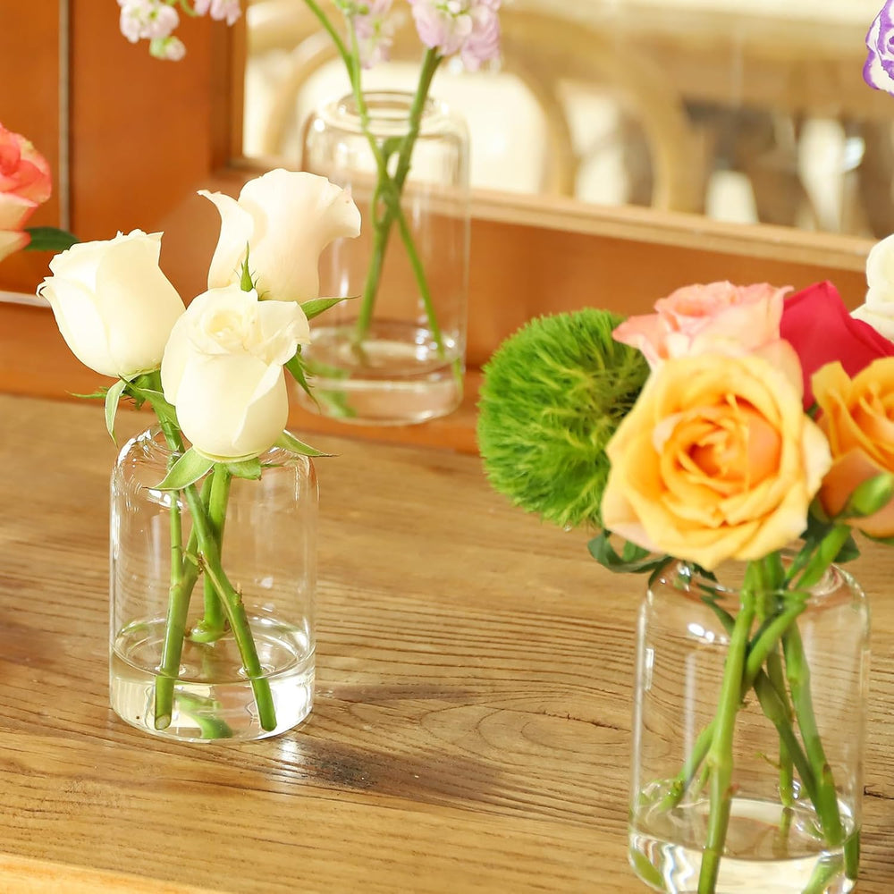 Glass Bud Vases Set of 24, Clear Flower Vase for Centerpieces, Small Vases fo...
