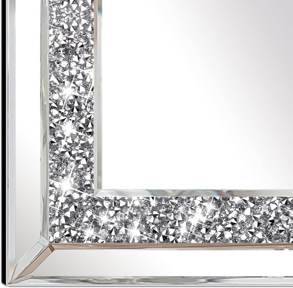 ZOLAPI 2PCS Crystal Rhinestone Diamond Wall Mirror.Brilliant Hand-Spliced Gla...