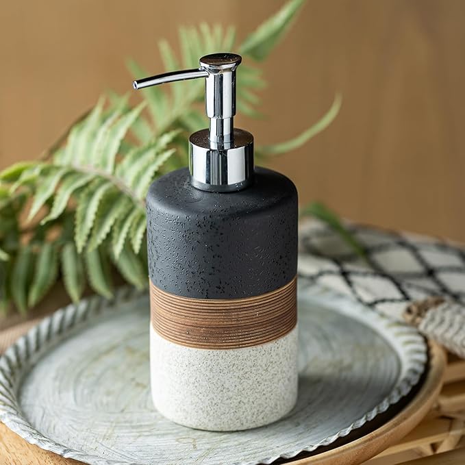 Dish Soap Dispenser Set with Silicone Funnel, Hand Soap, Body Wash, Ceramic - Image 7