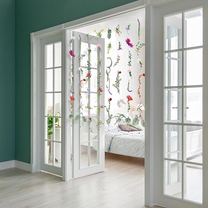 XunYee 6 Pcs 35.4 ft Flower Garlands Hanging Wildflower Backdrop Decoration A...