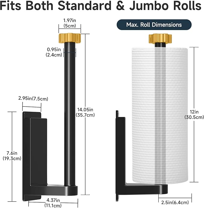 Magnetic Paper Towel Holder for Fridge Strong Magnet Black Kitchen Towel - Image 2