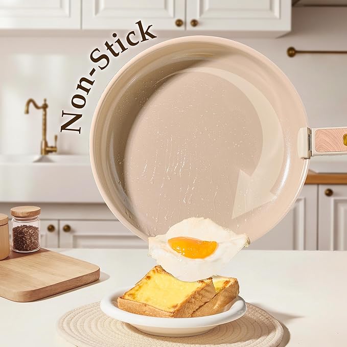 CAROTE Nonstick Pots and Pans Set, Cookware Set Detachable Handle, RV Cookware - Image 3