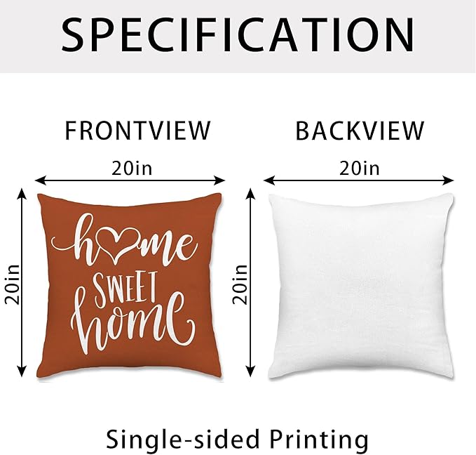 Hexagram Geometric Burnt Orange Pillow Covers 20x20 Set of 4, Decorative - Image 4