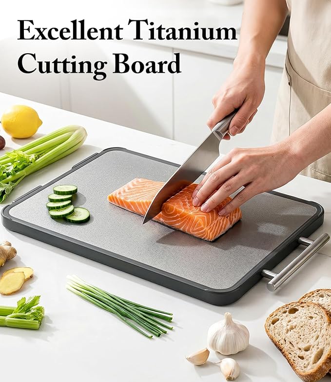 Titanium Cutting Board for Kitchen- Double Sided Chopping Board - Image 8