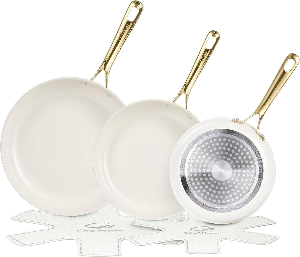 Ceramic Frying Pan 5Pcs, Non Stick Skillet 8/9/11 Inch
