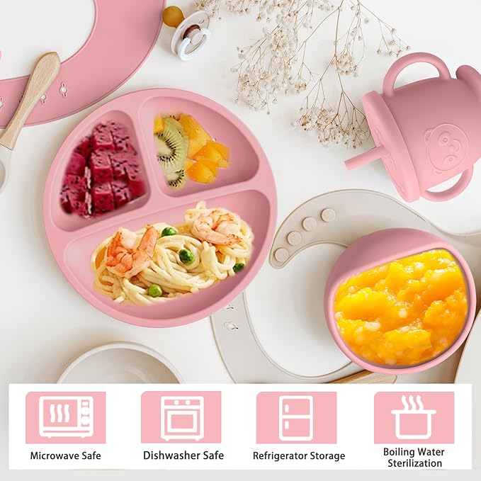 Silicone Baby Feeding Set | Baby Led Weaning Supplies Includes Suction Bowls - Image 3