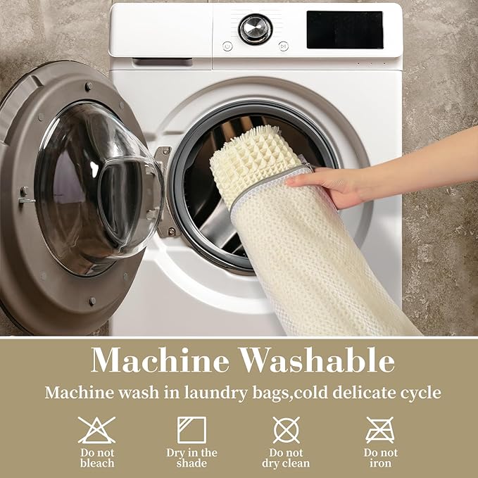 RESARE Waffle Bath Mat for Bathroom, Super Absorbent Bathroom Rugs Non Slip - Image 6