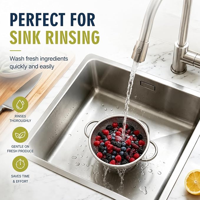 Palksky Small Colander Set of 2, 800 mL / 0.85 Qt Stainless Steel Mini Colanders - Image 6