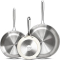 MICHELANGELO Stainless Steel Frying Pan Set, Triply Base Cooking Pans by Michelangelo