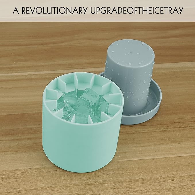 2 Pack Cylinder Ice Cube Mold Ice Trays, Silicone Ice Bucket, Portable Ice Cube - Image 6