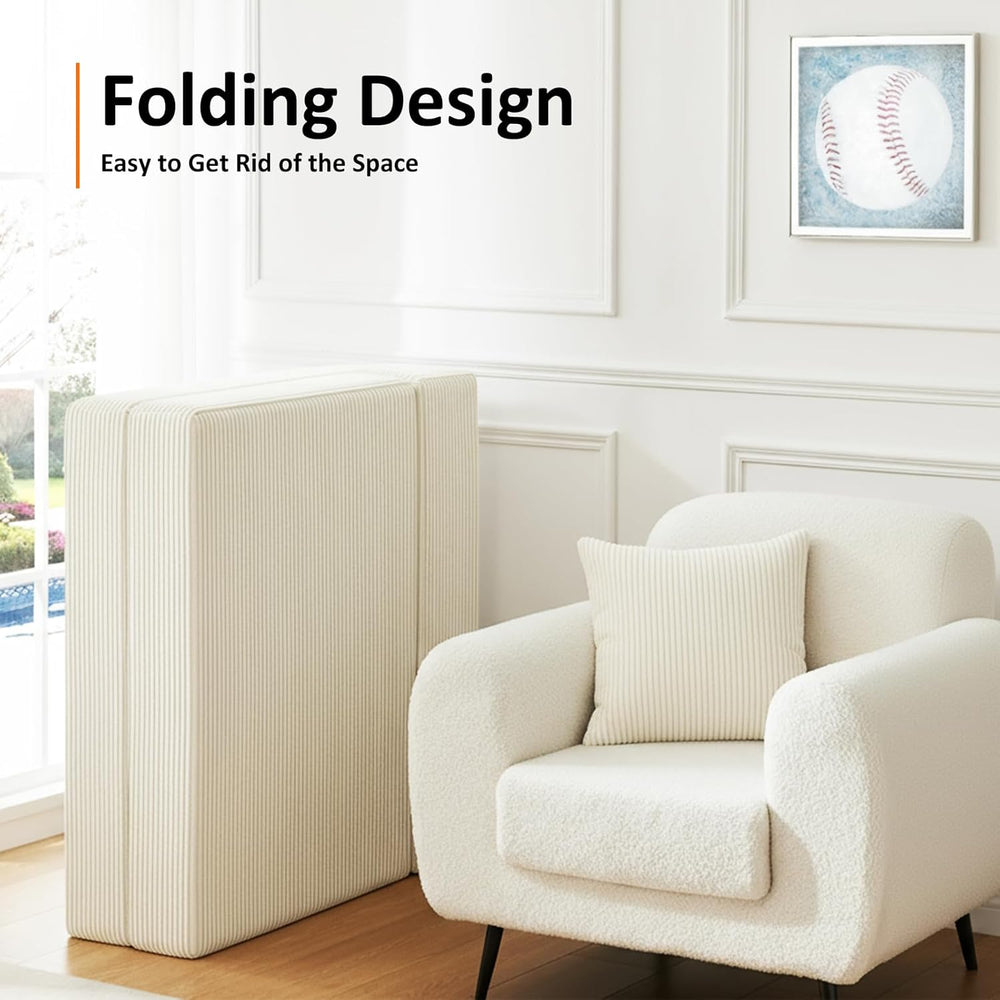 Single Size Folding Sofa Bed - 4 in 1 Convertible Sleeper Chair - High Densit...