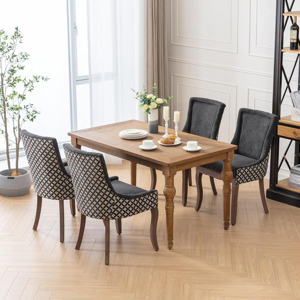 Ball & Cast Mid-Century Upholstered Dining Chairs Set of 2, Thickened Fab...