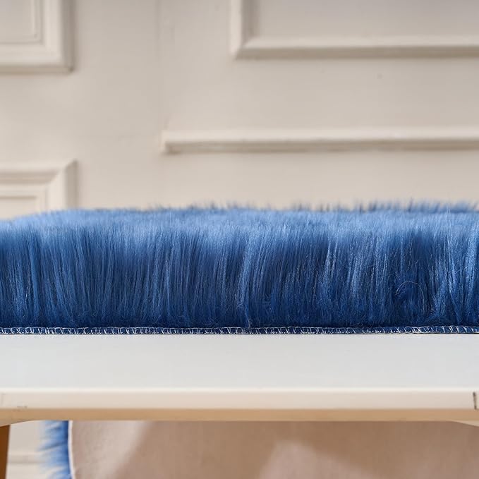 EasyJoy Ultra Soft Fluffy Shaggy Area Rug Faux Fur Rug Chair Cover Seat Pad - Image 5