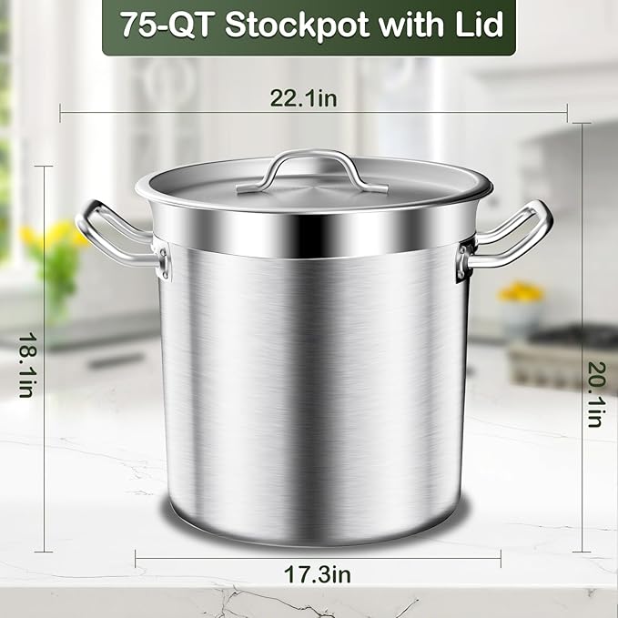 Large Stock Pot -75QT Stainless Steel Stockpot - Image 7