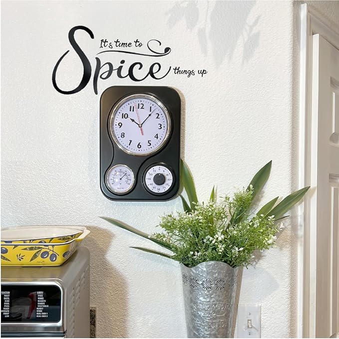 Lily's Home - 9.5 Inch x 12.5 Inch - Retro Kitchen Wall Clock, Vintage Wall - Image 4
