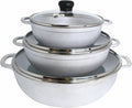 IMUSA Caldero Stock Pot with Glass Lid 3pc Set, 1.5/2.5/5.2qt, Cast Aluminum by VisitIMUSA