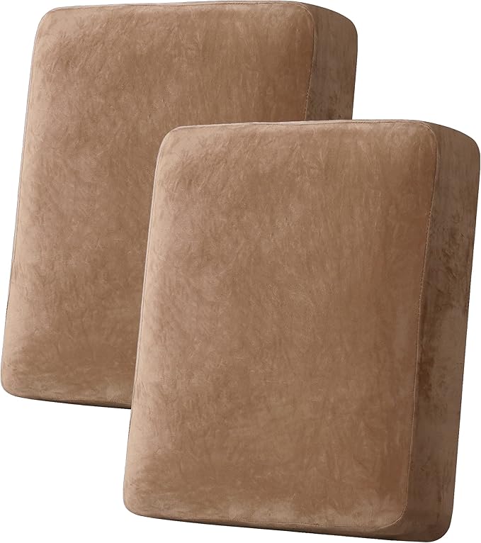 H.VERSAILTEX Velvet Stretch Couch Cushion Cover Plush Cushion Slipcover by HVERSAILTEX