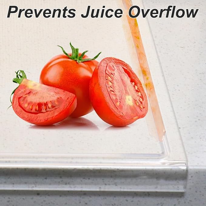 JJL Acrylic Cutting Board with Counter Lip, 16 x 12.5 Inches, Food-Grade & - Image 4