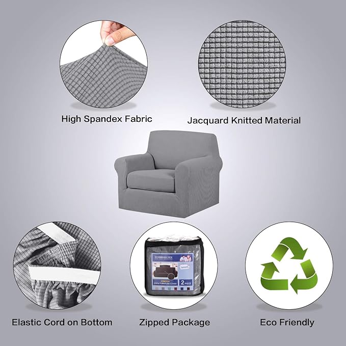 H.VERSAILTEX 2-Pieces Armchair Cover Chair Slipcovers - Image 4