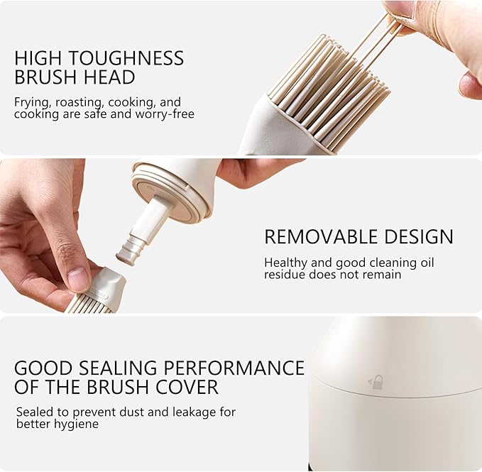 2-in-1 Oil Brush Bottle with Silicone Brush Head, Borosilicate Glass Oil - Image 2