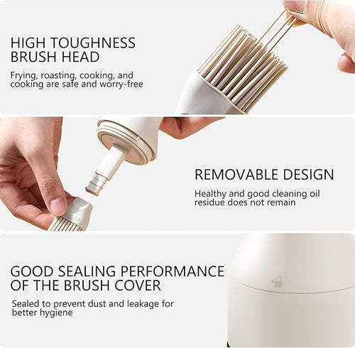 2-in-1 Oil Brush Bottle with Silicone Brush Head, Borosilicate Glass Oil - Image 2