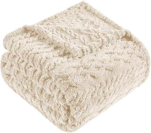 50x70 Inch Beige Throw Blanket - Image 2