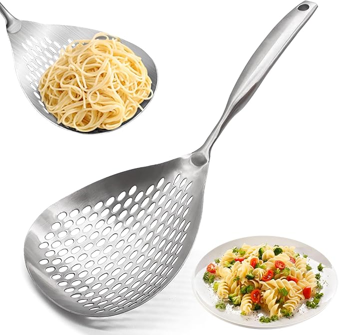 KAYCROWN Skimmer Slotted Spoon, 304 Stainless Steel Skimmer Ladle Spoon Spider by KAYCROWN