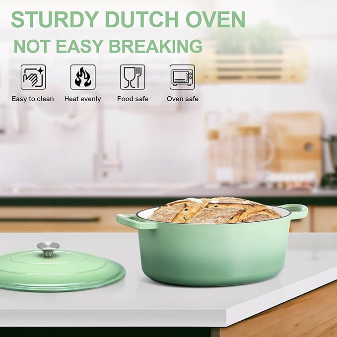 E-far 5QT Oval Dutch Oven Pot