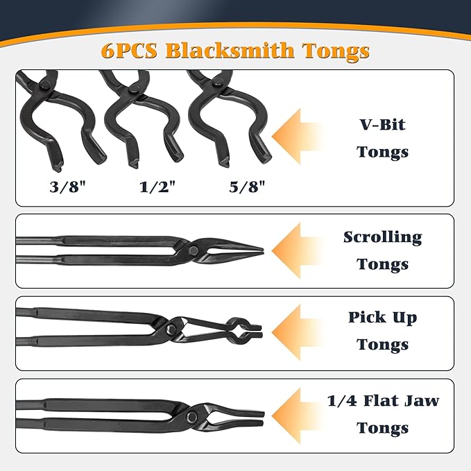 Blacksmith Knife Making Tongs Set