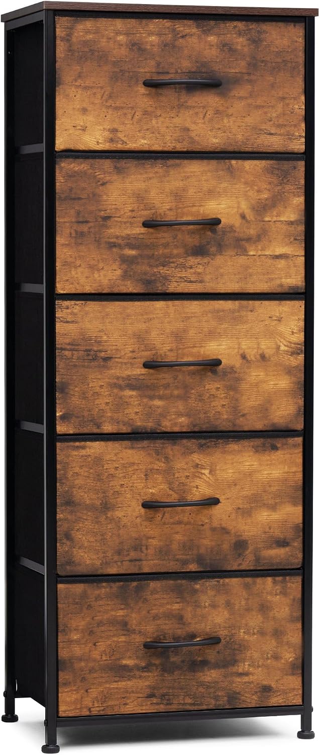 tall dresser vertical fabric storage tower, 5 drawers, main product view