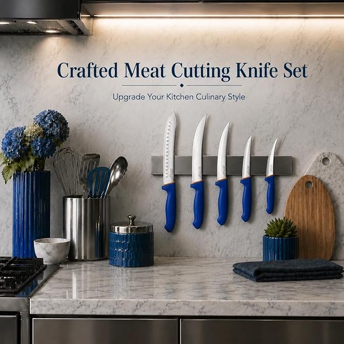 DRAGON RIOT 6 Pcs Butcher Knives Set, Meat Processing Knife Set
